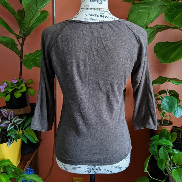 Max Studio Brown Ruched Top - Picture 8 of 11